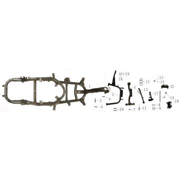 Pièces de cadre China Touring bleu