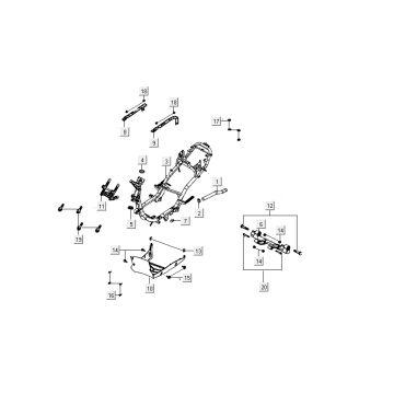 Eléments de cadre Kymco Carry 4 temps noir