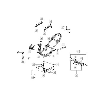 Eléments de cadre Kymco Delivery 4-temps blanc