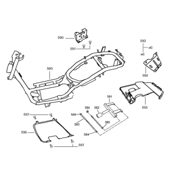 Pièces de cadre Neco Azzuro 125 4T AC blanc