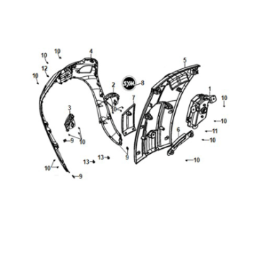 Capot avant Sym E-Fiddle noir mat (BK007U)