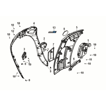 Capot avant Sym Fiddle IV 50 E5 vert (GN-546U)