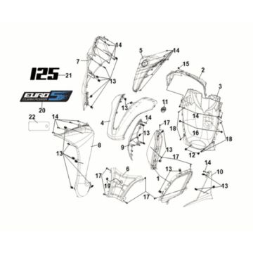 Front cover Sym Symphony ST 125i LC E5 RICH GREY (GY-430C)