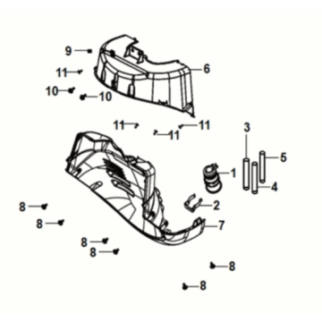 Front fender Sym Fiddle IV 125i AC CBS E5 2020-2021