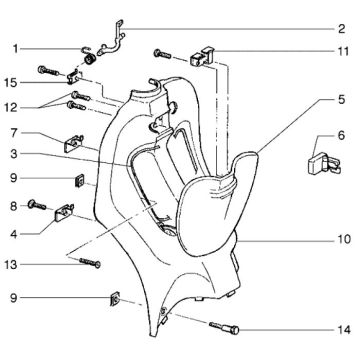 Tablier Piaggio Liberty 2 temps jusqu'en 2005