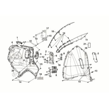 Front inner cover Sym Symphony ST 125i LC E5 RICH GREY (GY-430C)