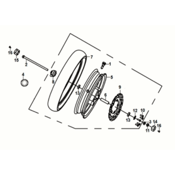 Front wheel Sym Jet 14 125I AC E5 2021-2024