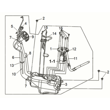 Réservoir de carburant Sym Mio 50I E5