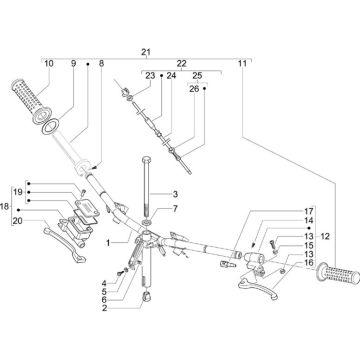 Levier de frein à gaz Piaggio Zip 2000 4 temps AC