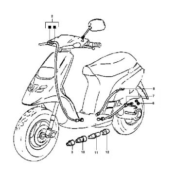 Câble d'accélérateur Piaggio Typhoon 98-2005 2 temps