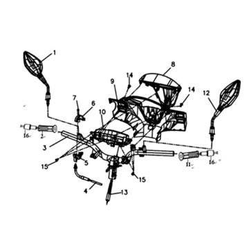 Câble d'accélérateur et couvercle du compteur Sym Symphony ST 200I, noir clair (BK-7C)