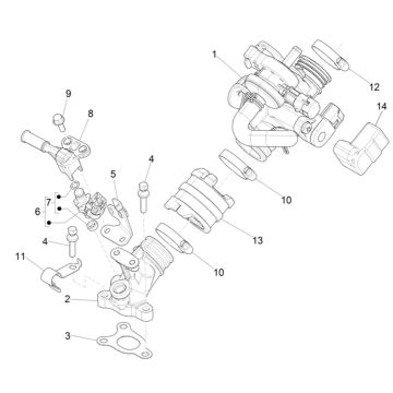 Corps de papillon Piaggio Zip 4T (euro 4 injectie IGET)