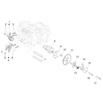 Arbre à cames - Pignon d’arbre à cames - Culbuteurs Piaggio Beverly 300 HPE 4V ABS Euro 5 2021-2022