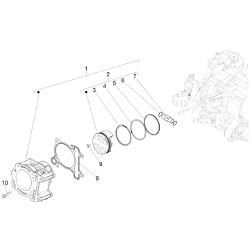 Cylindre - Piston Piaggio MP3 350 Maxi Sport ABS Euro 4 2018-2020