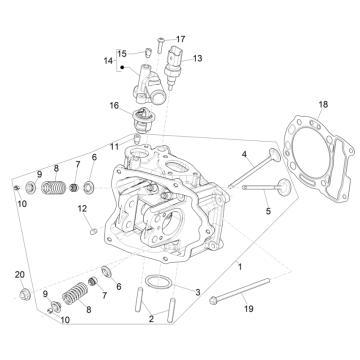 Culasse - Soupapes Piaggio Beverly 300 HPE 4V ABS Euro 5 2021-2022