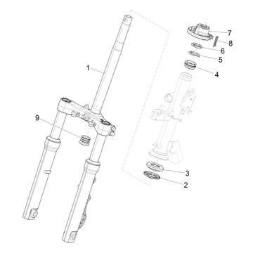 Groupe de direction Piaggio Medley 125 ABS E5 2021-2022 (EMEA)