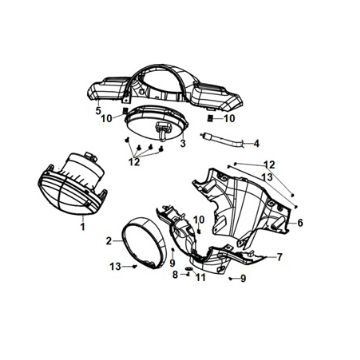 Couvre-poignée - phare Sym E-Fiddle Matte Black (BK007U)