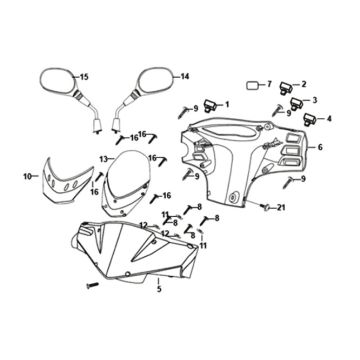 Handle pipe handle cover Sym Orbit II 125i E4 WHITE (WH-8018P)