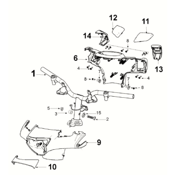 Guidon Peugeot Django 4 temps E5 Deep Ocean Blue/ Mad Grey (S5)