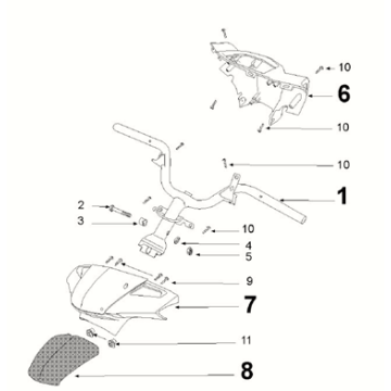 Guidon - Caches de guidon Peugeot Kisbee 50 4T AC Euro 5 celeste bleu (M4)