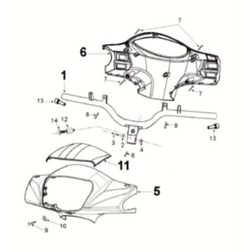 Handlebar Peugeot Tweet 125 Z PRO 2021-2022