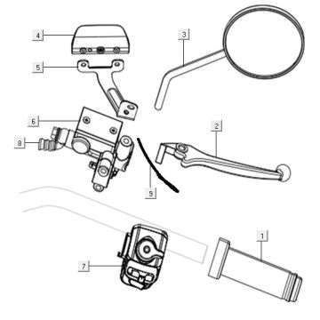 Interrupteur de guidon - frein droit Niu N1S