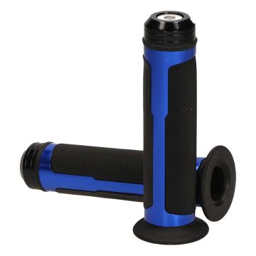 Jeu de poignées Sportline + poids d'équilibrage bleu-noir universel DMP