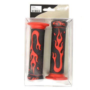 Poignées Gel MKX Flame Noir-Rouge