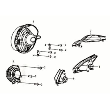 Head light Sym Crox 50 E5 RED/BLACK (R-086/BK-5560S)