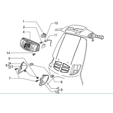 Lampe frontale Piaggio Zip RST