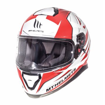 Boitier intégral MT Thunder III SV Effect blanc/rouge