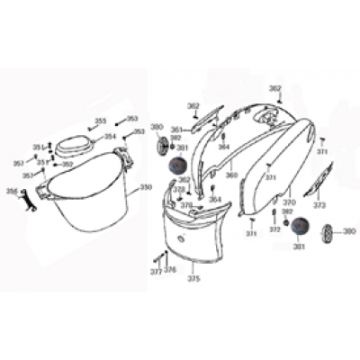 Coffre à casque - Carénages latéraux Senzo Old Classic 50 4T AC brun