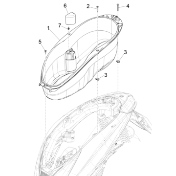 Coffre à casque Piaggio Medley 125 ie ABS Euro 5 2021-2022