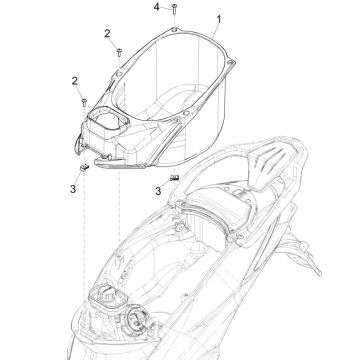 Coffre de selle Piaggio Liberty 125 4 temps 3V IE ABS (IGET Euro 5)