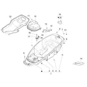Étui pour casque Piaggio MP3 300 ie E4 LT BUSINESS - SPORT NOABS-ABS 2016 - 2018 (EMEA)