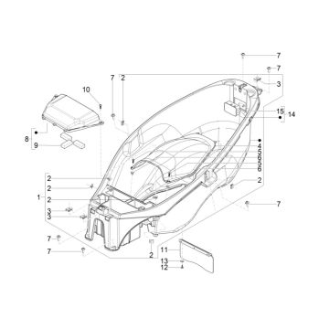 Coffre à casque Piaggio MP3 300 HPE / 300 HPE Sport ABS Euro 5 2020-2022