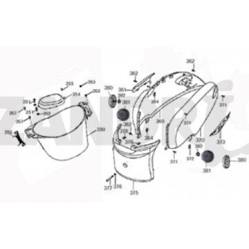 Coffre à casque BTC Grande Retro GT1 50 4T AC café crème