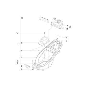 Coffre à casque Gilera Runner 50 SP 50 2T LC 2010-2017