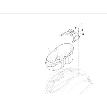 Coffre à casque Vespa GTS 125 ie ABS Euro 4 2016-2018