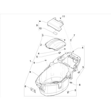 Coffre à casque Piaggio Zip 50 4T IGET 3V AC Euro 5