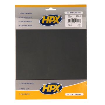 Papier abrasif grain 1000 (4 feuilles 230 x 280 mm)