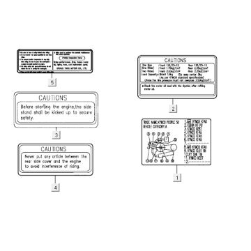Autocollant d'information Kymco Vitality 2t ac stream sportif