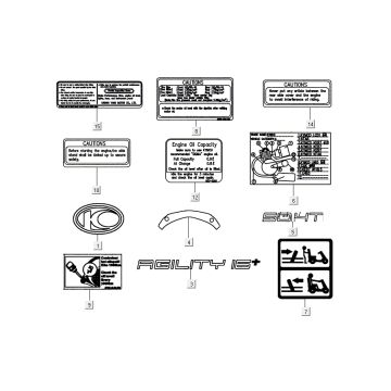 Autocollant infosticker Kymco Agility 16'+ 4t bleu métallique mat