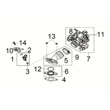 Inlet pipe Sym Joymax Z 125i E5 2022