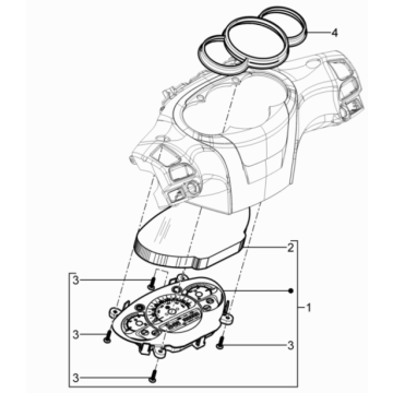 Groupe d'instruments - Cruscotto Piaggio Beverly 125 RST 4T 4V IE E3 2010-2015 (EMEA)