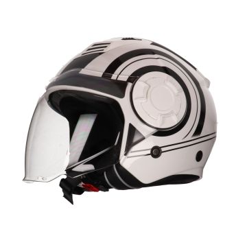Casque jet Vito Isola blanc brillant - noir