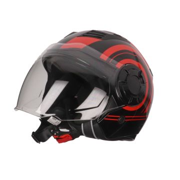 Casque jet Vito Isola Shine noir - rouge