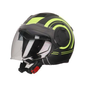 Casque Jet Vito Isola Noir Mat - Fluor