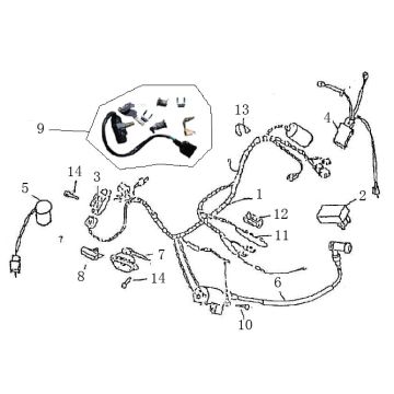 Faisceau de câblage Allumage Turbho RG50 blanc