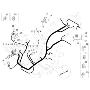 Faisceau de câblage Piaggio Medley 125 ABS E5 2021-2022 (EMEA)